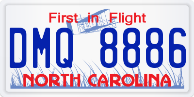 NC license plate DMQ8886