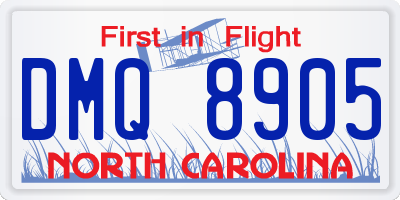 NC license plate DMQ8905