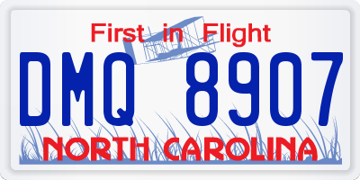 NC license plate DMQ8907