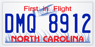 NC license plate DMQ8912