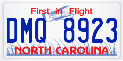 NC license plate DMQ8923