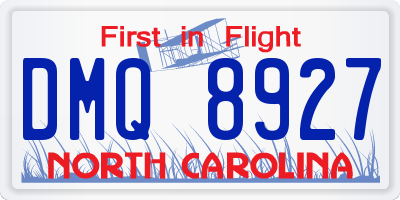 NC license plate DMQ8927