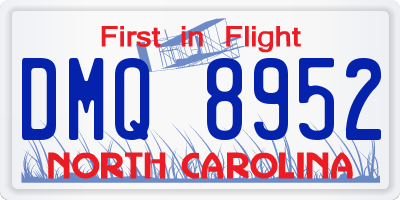 NC license plate DMQ8952