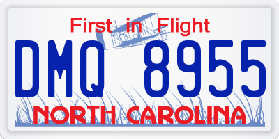 NC license plate DMQ8955