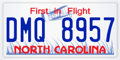 NC license plate DMQ8957