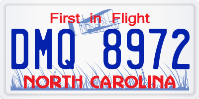 NC license plate DMQ8972