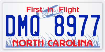 NC license plate DMQ8977