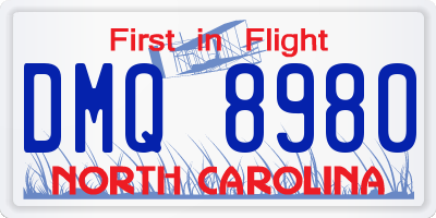 NC license plate DMQ8980