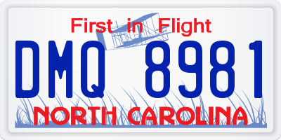 NC license plate DMQ8981
