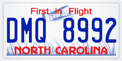 NC license plate DMQ8992