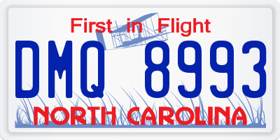 NC license plate DMQ8993
