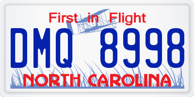 NC license plate DMQ8998