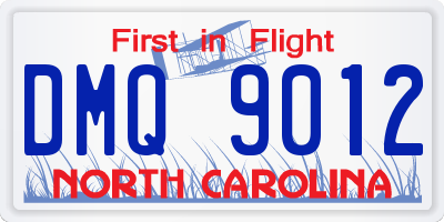 NC license plate DMQ9012