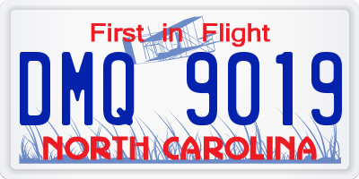 NC license plate DMQ9019