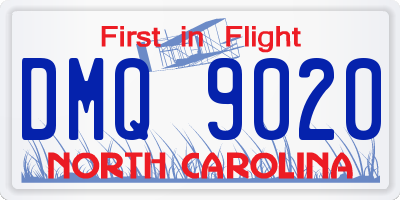 NC license plate DMQ9020
