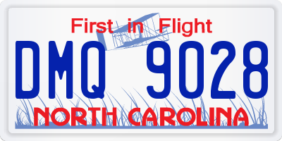 NC license plate DMQ9028