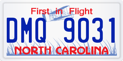 NC license plate DMQ9031