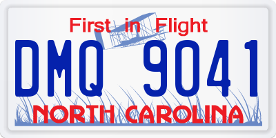 NC license plate DMQ9041
