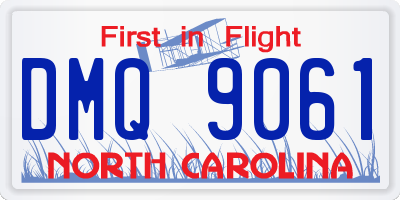 NC license plate DMQ9061