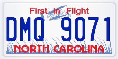 NC license plate DMQ9071