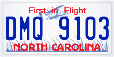 NC license plate DMQ9103