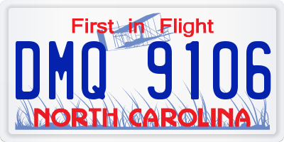 NC license plate DMQ9106