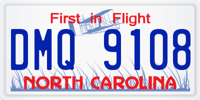 NC license plate DMQ9108