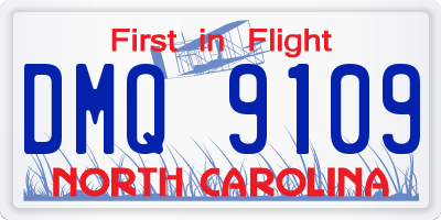 NC license plate DMQ9109