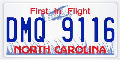 NC license plate DMQ9116
