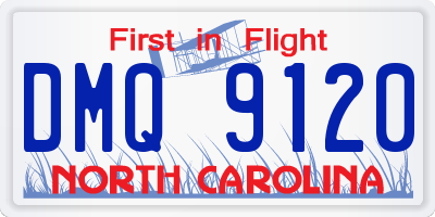 NC license plate DMQ9120