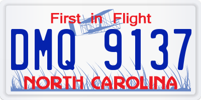 NC license plate DMQ9137