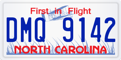 NC license plate DMQ9142