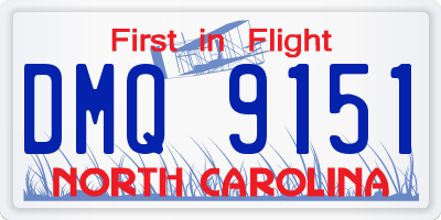 NC license plate DMQ9151