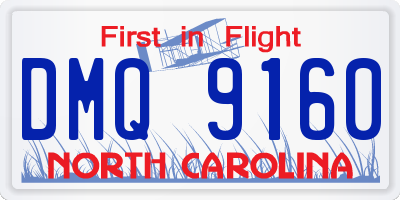NC license plate DMQ9160