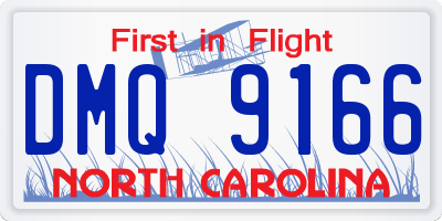 NC license plate DMQ9166