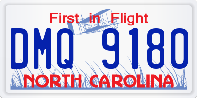NC license plate DMQ9180