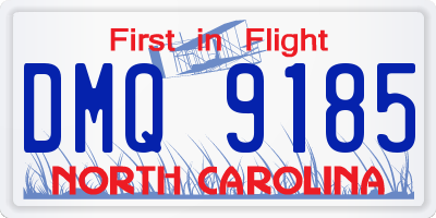 NC license plate DMQ9185