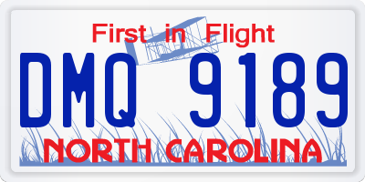 NC license plate DMQ9189