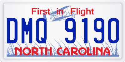 NC license plate DMQ9190