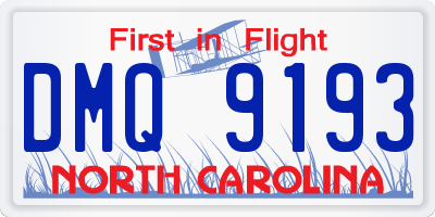 NC license plate DMQ9193