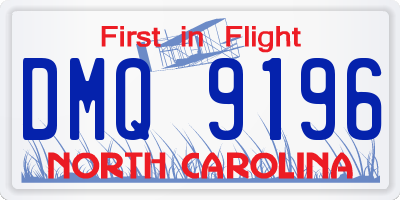 NC license plate DMQ9196