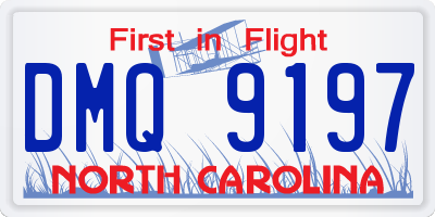 NC license plate DMQ9197