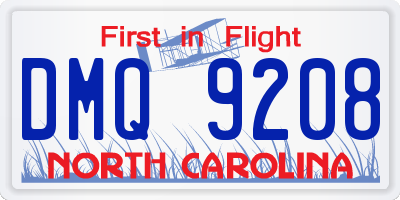 NC license plate DMQ9208