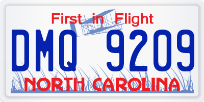 NC license plate DMQ9209