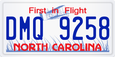 NC license plate DMQ9258