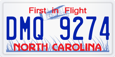 NC license plate DMQ9274