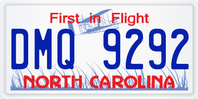 NC license plate DMQ9292