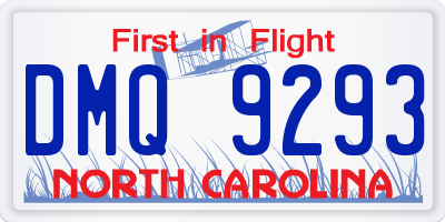 NC license plate DMQ9293