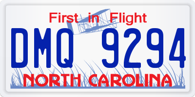 NC license plate DMQ9294