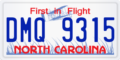 NC license plate DMQ9315